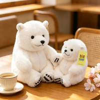 Peluche Ours Polaire Mignon et Chubby, Jouet en Peluche Doux et Moelleux, Poupée Ours Arctique Blanc pour Cadeau d'Anniversaire Enfant et Décoration Intérieure