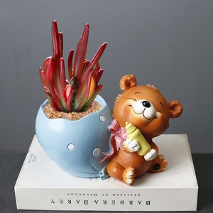 <span class=keywords><strong>Pot</strong></span> à succulentes en forme d'ours rustique européen MSH, décoration de bureau, de maison et de chambre à coucher - Product Image 3