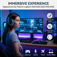 Coussinets en gel de refroidissement compatibles avec Logitech G533 G633 G635 G933 G935 Coussins Wicked Coussinets améliorés pour Epic Gaming