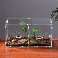 Boîte à reptiles transparente en acrylique assemblée pour les hermit crabs et les enclos à reptiles, modèle de réservoir pour éleveurs d'animaux de compagnie