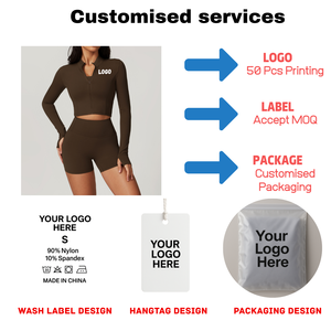 <span class=keywords><strong>Veste</strong></span> de yoga zippée ajustée pour femme avec col montant, trou pour le pouce, manches longues, haut d'entraînement pour la course à pied, la salle de sport, l'entraînement en plein air - Product Image 2