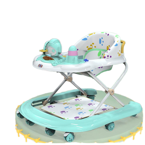 Trotteur pour enfants (0-2 ans) Lumière <span class=keywords><strong>LED</strong></span>, musique, engrenages rotatifs et barre de poussée à prise facile Marchette d'apprentissage assis-debout - Product Image 1