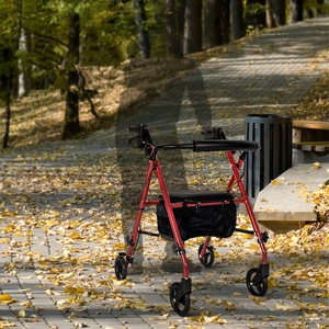 Medline nhôm rollator Walker Trọng lượng nhẹ bánh xe có thể gập lại có thể điều chỉnh xử lý cao niên 'cán phụ kiện đồ nội thất - Product Image 2