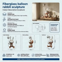 Escultura de Conejo Espacial de Fibra de Vidrio, Arte Ecológico para Decoración del Hogar, Diseño de Animal de Dibujos Animados, Impermeable y Duradero
