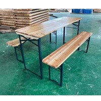 Camping Événements Festivals Parcs Fermes Cours en bois massif Ours Pliable Table Banc Ensemble