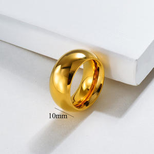 Bague en acier inoxydable, minimaliste, Double couche, large, brillante, pour femmes, nouveau modèle - Product Image 2