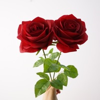 Roses Françaises Réalistes Bourgogne à Tiges Pliables pour Bouquet de Mariée, Arche de Mariage et Composition Florale de Fête