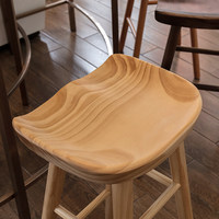 Tabouret de bar commercial minimaliste de style nordique en bois massif, tabouret haut pour comptoir de bar/cafétéria/réception