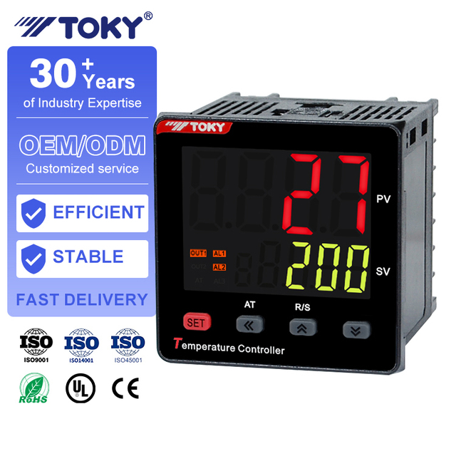 TOKY PID Temperature Controller 0.1C Thermocouple K/J Input SSR Relay Output LCD Display OEM ABS CE for ETL Industrial Oven
