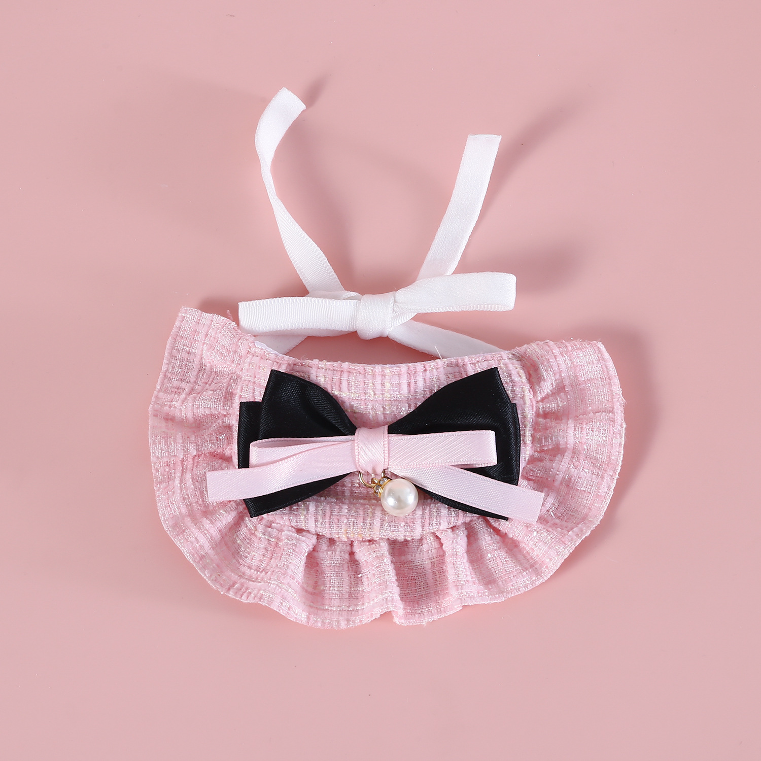 Pink bow bib