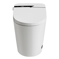 WC intelligent monobloc certifié CE avec bidet électrique allongé, siège chauffant, télécommande et siphon en S, à poser au sol