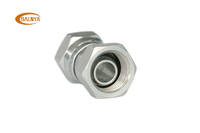 Adaptateur hydraulique à sertir en acier au carbone haute pression, filetage britannique BSPP femelle, cône à 60 degrés, raccords de tuyau 3B