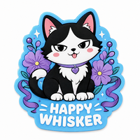 Autocollant pour téléphone, ordinateur portable, bouteille d'eau, décoration de cadeau, motif de dessin animé mignon personnalisé, durable, imperméable, écologique, en PVC