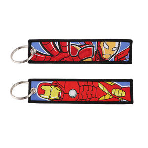 Belle poupée de dessin animé lanières tissées en métal Double face brodé Spider-Man <span class=keywords><strong>porte</strong></span>-clés pendentif <span class=keywords><strong>clé</strong></span> de voiture - Product Image 5
