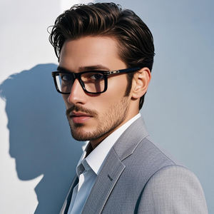 Biểu Tượng Tùy Chỉnh Của Nam Giới Vuông Sang Trọng Kính Mắt Khung Dày Khung Màu Xanh Ngăn Chặn Ánh Sáng Cổ Điển Kính Cho Nam Giới Kính Quang Học - Product Image 2