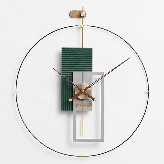 Mandelda Creative Metal Clocks Wall Minimalist Modern Clocks for Living Room Concrete Nordic Luxury 3d Clock Home Decor
