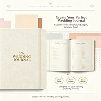 Journal de mariage A5 en lin avec couverture rigide, carnet de planification de mariage personnalisé avec estampage à chaud doré, OEM