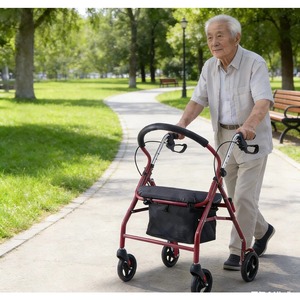 High Quality 4 Wheels Mobility <b>Walker</b> Lightweight Folding Wheelchair <b>Rollator</b> <b>Walker</b> for Elderly People - Product Image 1