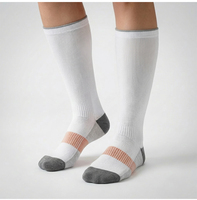 Chaussettes de compression athlétiques unisexes personnalisées, hauteur genou, pour le football, en nylon, pour hommes et garçons, course à pied, compression 15-20 mmHg