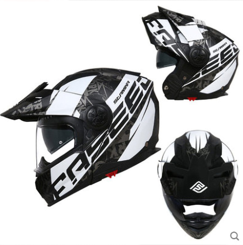 新品 ダブルレンズ フルフェイスヘルメット バイク ヘルメット　HB-05 新品 ダブルレンズ フルフェイスヘルメット バイクヘルメット BK