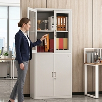 Armoire de classement en acier avec revêtement en poudre écologique, mobilier de bureau professionnel en métal, casier de rangement avec serrure