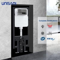 Beliebte schlanke Dual Flushing verdeckte Zisterne mit Edelstahl rahmen Toilette Wandbehang Wassertank für Badezimmer