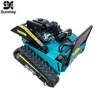 Mesin Pemotong Rumput Mini Beroda Rantai 4x4 4WD Bertenaga Gas, Tanpa Kabel, Dikendalikan Jarak Jauh, Efisiensi Tinggi, Segala Medan