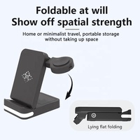 Nouvelle station de charge sans fil 3-en-1 2025 avec veilleuse, charge rapide 10W, port Type-C pour téléphones mobiles et montres