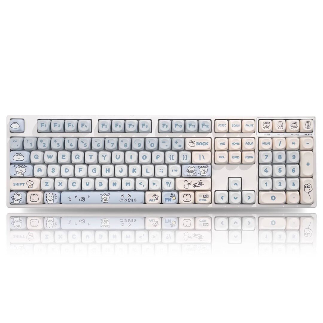 คีย์บอร์ด White-YG108 + คีย์แคปลายสุนัข M-OA Band