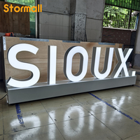 Enseigne de bureau LED personnalisée Enseigne de table sur pied Enseigne de comptoir publicitaire avec logo Enseigne en acrylique avec lettres