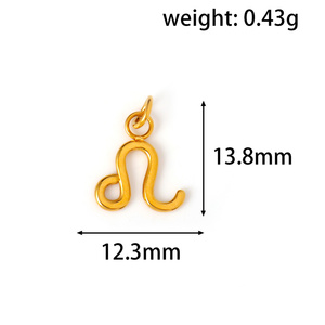 Vente en gros de 12 breloques signes du zodiaque, mini pendentifs <span class=keywords><strong>horoscope</strong></span> en acier inoxydable pour la fabrication de colliers - Product Image 3