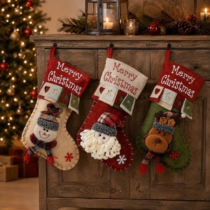 Calza di Natale Grande Transfrontaliera, Lavorata a Maglia 3D con Babbo Natale, Pupazzo di Neve, <span class=keywords><strong>Alce</strong></span>, Sacchetto Regalo a Forma di Mela, Ornamento per Albero di Natale, Prodotto in Cina - Product Image 2