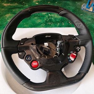 Volant de voiture modifié en fibre de carbone avec éclairage LED, style course, volant en cuir spécial pour Ferrari 458 - Product Image 3