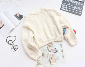 INS-suéter suelto y cálido para <span class=keywords><strong>mujer</strong></span>, cárdigan de flores de ganchillo, manga abombada, los mejores diseños - Product Image 6