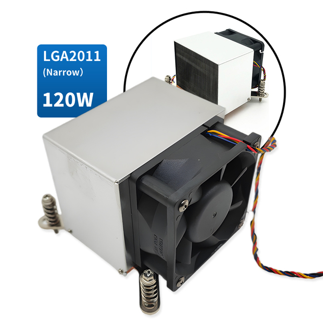 LGA2011 2U  Copper Base Aluminum Fins and 4 Heat Pipes 95W TDP 12V 4Pin PWM 104*75*67mm for PC Server CPU Cooler Radiator