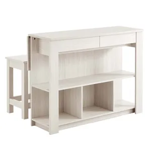 Ensemble de meubles de cuisine polyvalent de 3 pièces avec une <span class=keywords><strong>table</strong></span> d'îlot spacieuse <span class=keywords><strong>et</strong></span> un tabouret coordonné pour la salle à manger <span class=keywords><strong>et</strong></span> le rangement - Product Image 1