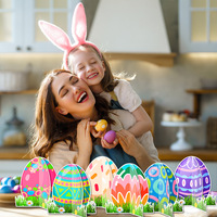 Ensemble de décorations de Pâques, accessoires, œufs de Pâques, cadeaux, décorations de table, petits drapeaux, fournitures pour fêtes et rassemblements
