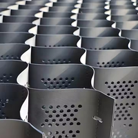 Grille de gravier 150 mm de hauteur, géocellules en HDPE texturées en nid d'abeille, perforées, pour le contrôle de l'érosion des pentes routières et la stabilisation du sol