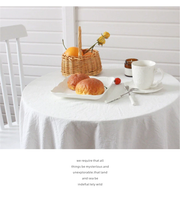 Nappe carrée en pur coton teint uni, style vintage français, avec dentelle blanche, motif jardin, pour le thé de l'après-midi, fabriquée en Chine