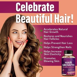Cápsulas para el Crecimiento del Cabello para Adultos Más Vendidas en Amazon Independent Station con Biotina y Colágeno, 120 Cápsulas por Botella - Product Image 2