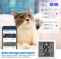 Mini Digital LCD Termometer Hygrometer Kelembaban Suhu Meter Dalam Ruangan Luar Tester APP Kontrol Penyimpanan Data