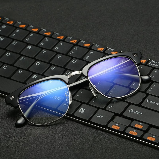 DOISYER New Branded Retro Classic square Tr90 Half Frame Anti Radiation Blue Light Blocker Blocking Glasses