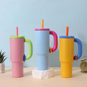 Gobelet personnalisé de 40oz | Tasse isolée en acier inoxydable avec poignée et couvercle étanche | Couleurs vives et impression de logo - Product Image 3