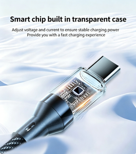 Câble de données tressé Type-C vers Type-C avec affichage numérique transparent, charge super rapide 65W, <span class=keywords><strong>garantie</strong></span> 12 mois pour les appareils - Product Image 4