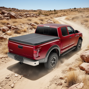 Cubierta de lona plegable de tres partes para Toyota Tundra Fleetside 5.5 Short Bed, negra, de aleación de aluminio, con cierre para la puerta trasera. - Product Image 2