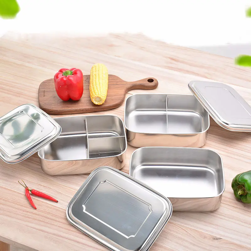 Koreanische 304 edelstahl isolierte lunch-box mit deckel bento box für studenten kinder esszimmer fach lebensmittel behälter