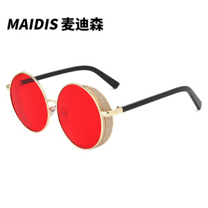 Maidis Round Metal Sunglasses UV400 Unisex Street Style - Product Image 2