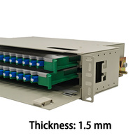 Boîtier de distribution de fibres optiques (ODF) haute capacité 48 cœurs LC, montage en rack 19 pouces pour réseau de télécommunications FTTH CATV