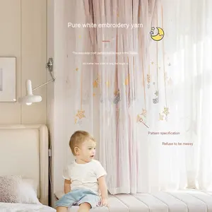 <span class=keywords><strong>Chambre</strong></span> d'enfant filtrant la lumière intimité <span class=keywords><strong>rideau</strong></span> transparent dessin animé fille garçon baie vitrée cloison en bois rideaux muraux cantonnières - Product Image 4