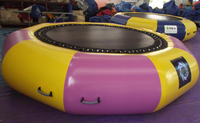 Trampoline gonflable pour parc aquatique extérieur avec toboggan, PVC haute résistance, usage commercial, lit de rebond pour enfants, pour lac ou piscine, 5 à 10 passagers